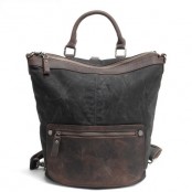TD01 LATIFA™ damski plecak + torba 2w1 płótno - skóra naturalna 